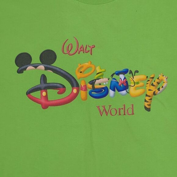 Authentic Vintage Disney 1990s Walt Disney World Lime Green T-shirt - Picture 4 of 7